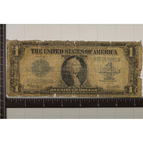 1923 US $1 SILVER CERT, LARGE SIZE "HORSE BLANKET"