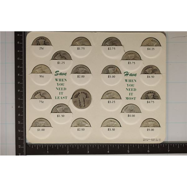 20-SILVER QUARTERS IN PROVIDENT INSTITUTION