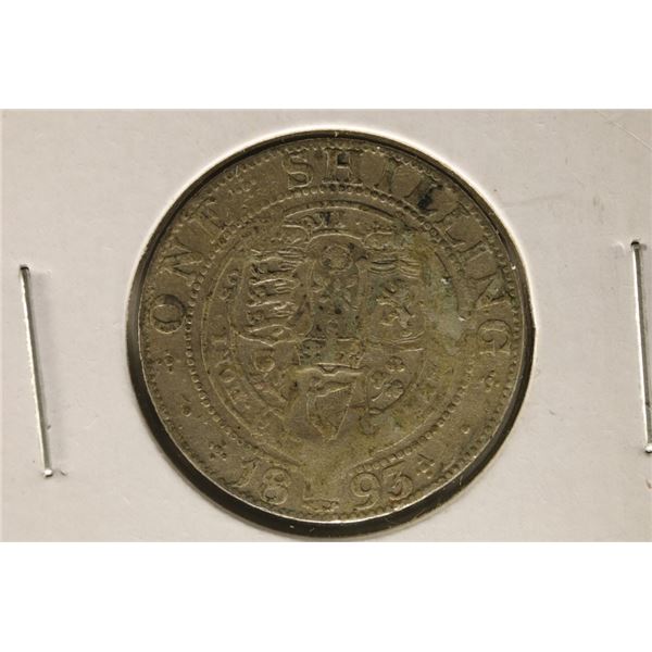 1893 GREAT BRITAIN SILVER 1 SHILLING .1682 OZ. ASW