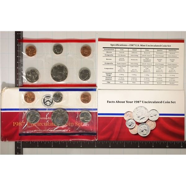 1987 US MINT SET (UNC) P/D (WITH ENVELOPE) AND