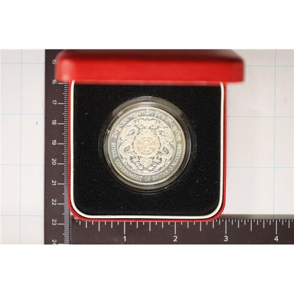 1979 BHUTAN STERLING SILVER 3 NGULTRUM PROOF COIN
