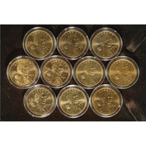 10-BU SACAGAWEA DOLLARS: 2000-D, 2002-P, 2003-D,