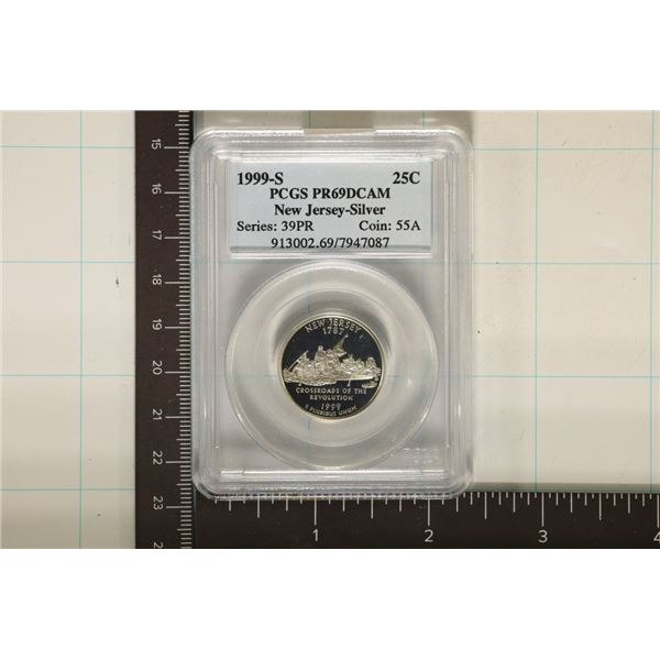 1999-S SILVER NEW JERSEY QUARTER PCGS PR69 DCAM