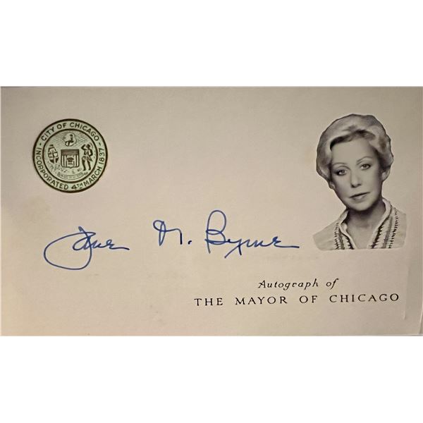 Jane M. Byrne signed card