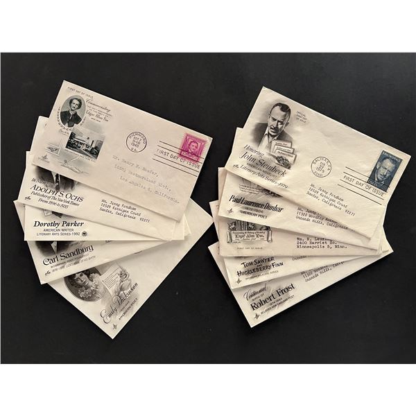 Lot of 10 Famous Authors FDC's