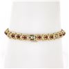 Image 2 : 14k Gold 2.14 ctw Alternating Round Ruby & Diamond Open Square Chain Link Bracel