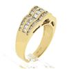 Image 9 : 14k Yellow Gold 1.39 ctw Channel Set Round & Baguette Cut Diamond Wavy Band Ring