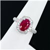 Image 1 : 2.51 ctw BURMESE Ruby and 0.66 ctw Diamond Platinum Ring (GIA CERTIFIED)