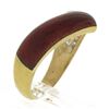 Image 8 : 14k Yellow Gold 0.28 ctw Diamond & Red Enamel Work V Chevron Stackable Band Ring