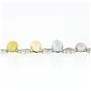 Image 6 : 18k White Gold 3 ctw Diamond Open Flower Link & Multicolor Baroque Pearl Bracele