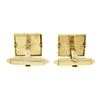Image 2 : Vintage 18K Yellow Gold Pyramid Cut Bezel Black Onyx Square Swivel Cuff Links