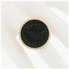 Image 3 : Antique Victorian 14K Gold Black Onyx Carved Intaglio Male Round Platter Ring