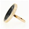 Image 5 : Antique Victorian 14K Gold Black Onyx Carved Intaglio Male Round Platter Ring