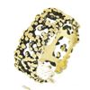 Image 7 : Vintage Blackened 18k Yellow Gold Nugget Dots Textured Eternity Wide Band Ring