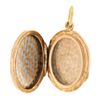 Image 6 : Antique 14k Rose Gold & Platinum Stripped Work Polished Oval Locket Pendant