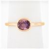 Image 1 : NEW 14k Rose Gold 1.01 ctw Oval GIA NO HEAT Pink Sapphire Bezel Set Solitaire Ri