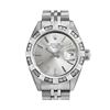 Image 2 : Rolex Ladies Stainless Steel Silver Index 18K White Gold Diamond Bezel Date Watc