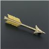 Image 2 : Antique Art Nouveau Solid 14k Yellow Gold Detailed Seed Pearl Arrow Pin Brooch