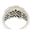 Image 5 : 14k White Gold Wide 1.50 ctw Pave Diamond Domed Wrap-Around Band Dinner Ring