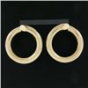 Image 2 : Solid 14K Yellow Gold Large Smooth Polished Tubes 34mm Round Hoop Earrings
