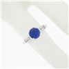 Image 4 : Vintage Platinum 1.48 ctw Round Sapphire Solitaire Diamond 3 Stone Engagement Ri