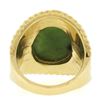 Image 7 : Vintage 14k Yellow Gold Oval Cabochon Cut Jade Twisted Wire Wide Cigar Band Ring