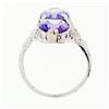 Image 7 : Antique Art Deco 14k White Gold Dual Purple Amethyst Etched Filigree Bypass Ring