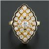 Image 2 : Vintage 14k Yellow Gold 1.12 ctw Round Diamond Black Enamel Navette Marquise Rin