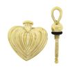 Image 6 : LAGOS 18K Yellow Gold Fluted Puffed Heart Perfume Flask Bottle Charm Pendant
