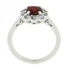 Image 8 : Platinum 1.35 ctw GIA BURMA NO HEAT Cushion VIVID RED Spinel Diamond Halo Ring