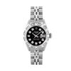Image 2 : Rolex Ladies Stainless Steel Black Diamond Date Wristwatch 26MM