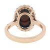Image 7 : New 14K Rose Gold 5.47 ctw Oval Cabochon Garnet Solitaire Diamond Halo Ring