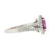 Image 5 : 18k White Gold 1.71 ctw Oval Prong Pink Sapphire & Round Diamond Engagement Ring