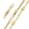 Image 3 : NEW 14k Gold 7.75" Etched Cylinder & Bead Slide Charm Rolo Link Chain Bracelet