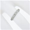 Image 6 : Antique Platinum 0.15 ctw Diamond Alternated Marquise & Square Eternity Band Rin