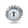 Image 1 : 14mm Tahitian Cultured Pearl and 1.80 ctw Diamond 18K White Gold Ring (GIA CERTI