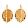 Image 4 : Vintage 14k Gold Oval Carved Shell Cameo w/ Wavy Wire Frame Drop Dangle Earrings