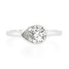 Image 5 : NEW Platinum GIA 1.06 ctw Pear Sideways Bezel Diamond Solitaire Engagement Ring