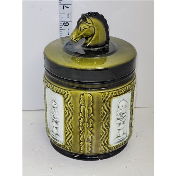 Vintage MCM Ceramic Horse Tobacco Container w/ Contents - Made in Japan
