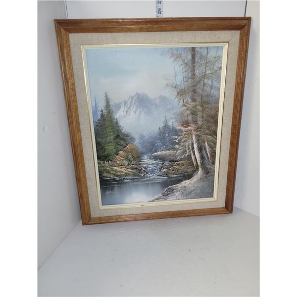 Vintage Framed Original Painting - Acrylic on Canvase