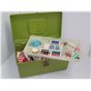 Image 1 : Sewing Case with Vintage Notions, End Fabrics