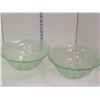 Image 6 : Lot of 2 Very Large Green Glass Bowls
