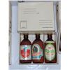 Image 3 : Lot of 3 Souvenir Boxed Beer Stubby Bottles (they are plastic)