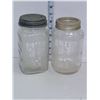 Image 1 : Lot of 2 Old Nabob Glass Jars - One is Sqaure, One is Round (missing lid)