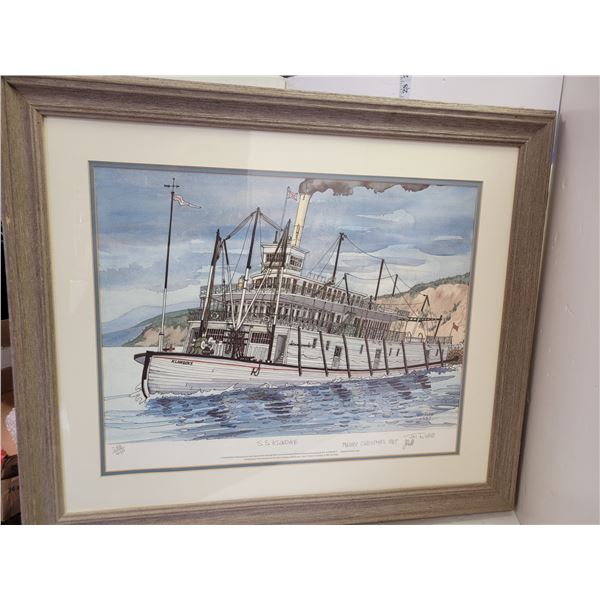 Large Jim Robb Hand Signed Print, S. S. Klondike Print, Personal Inscription, #'d 288/400