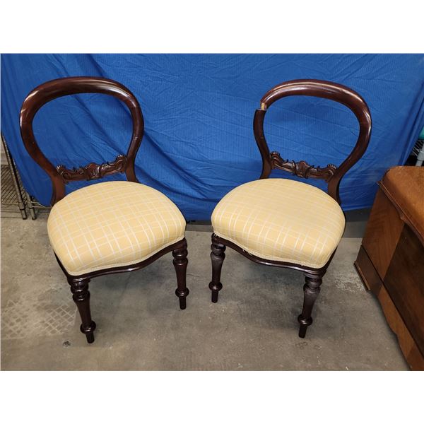 2 Lombard Mahoganny Side Chairs (1 has damage on top)