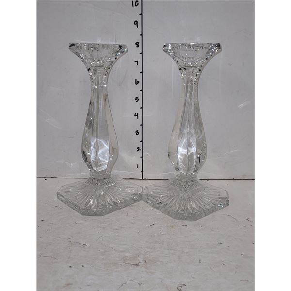Rare Pair of Signed Goldberg Cyrstal Candlesticks