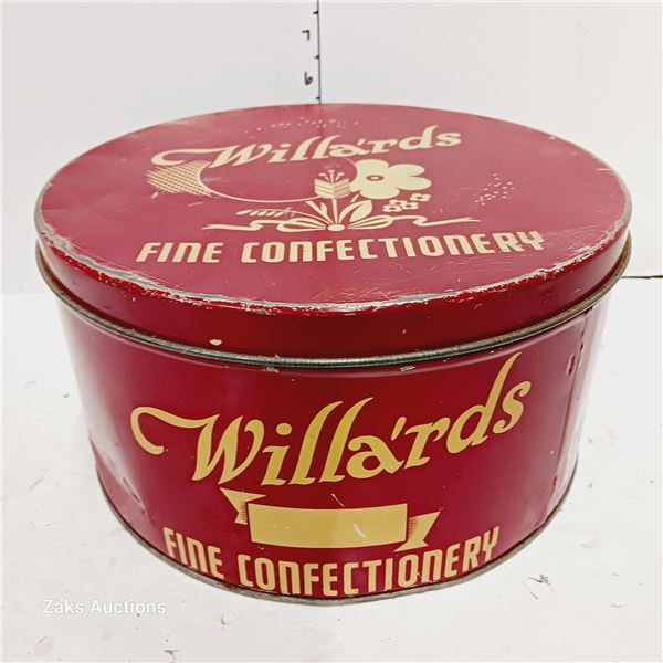 Vintage Willards Fine Confectionery Tin