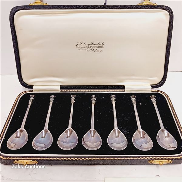 Boxed Set of 7 Salisbury Replica Spoons - Circa  1905 Hallmarked