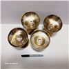 Image 3 : Set of 4 Vintage Mid 20th Century Brass Goblets, Made in India